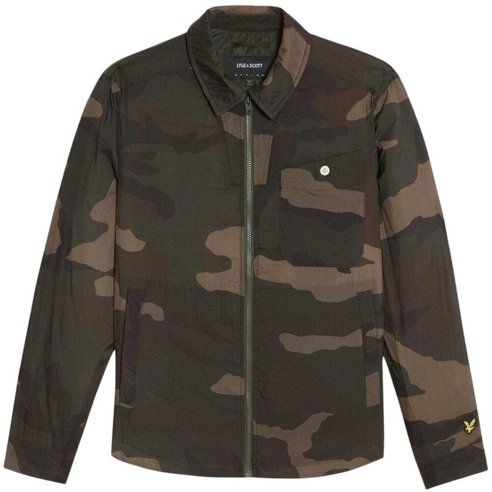 Lyle & Scott Mens Camo Cotton Overshirt / Olive